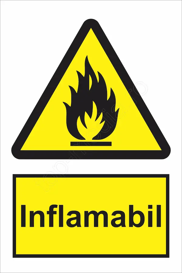 indicator ssm de pericol - dreptunghiular - inflamabil