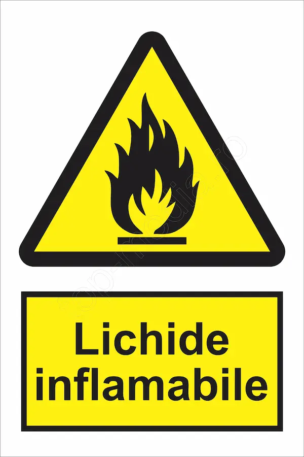indicator ssm de pericol - dreptunghiular - lichide inflamabile