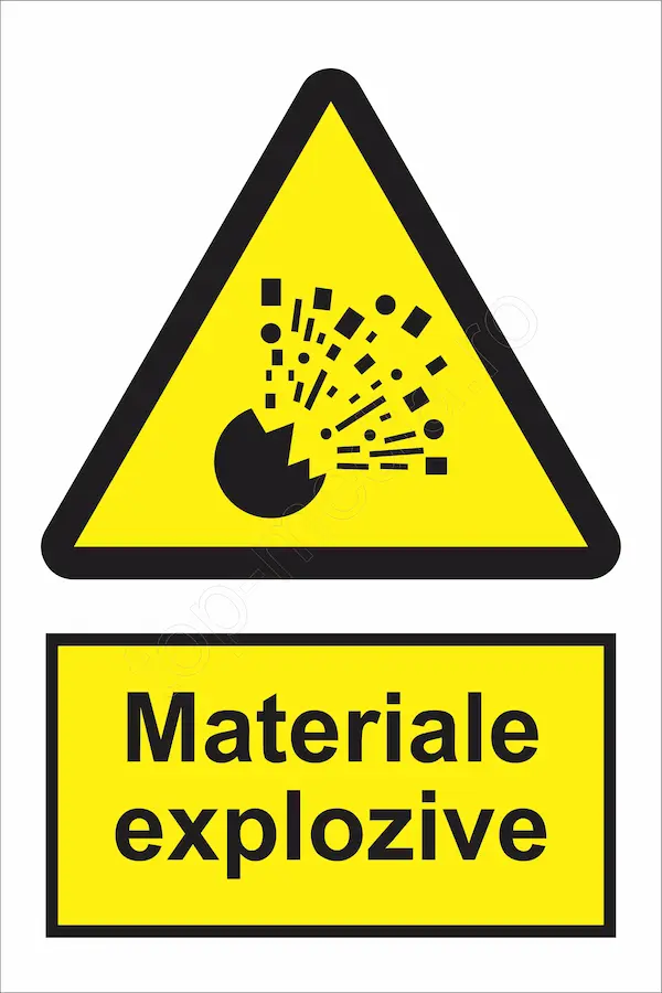 indicator ssm de pericol - dreptunghiular - materiale explozive