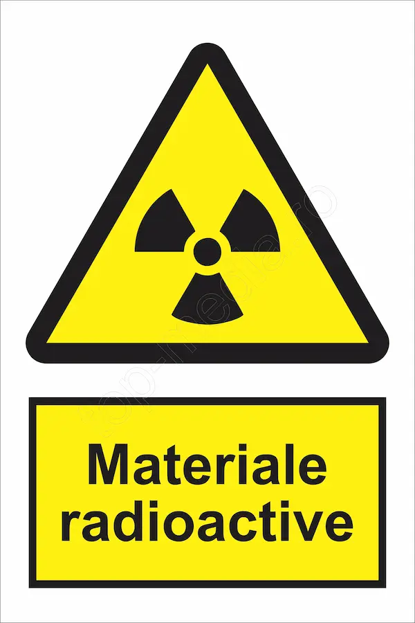indicator ssm de pericol - dreptunghiular - materiale radioactive