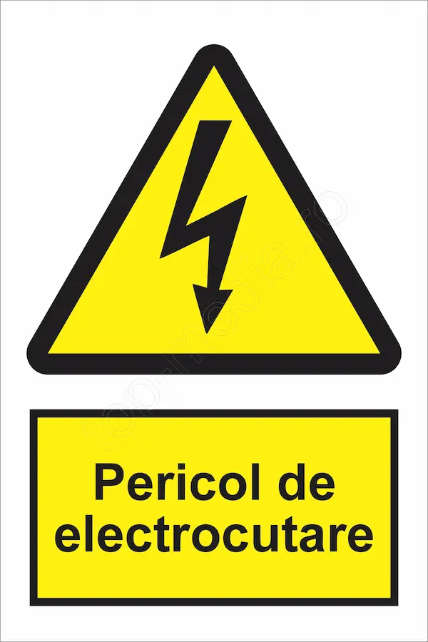 indicator ssm de pericol - dreptunghiular - pericol de electrocutare