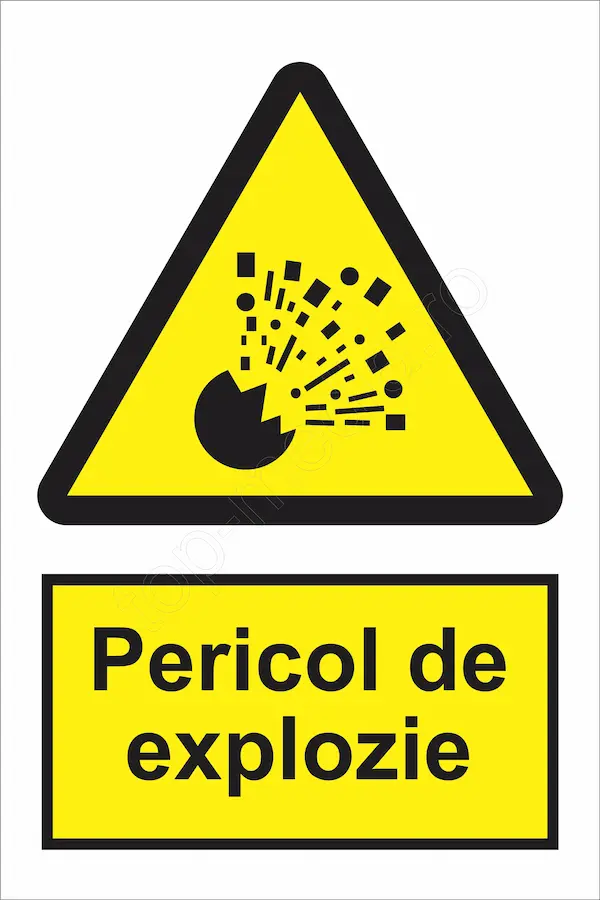 indicator ssm de pericol - dreptunghiular - pericol de explozie