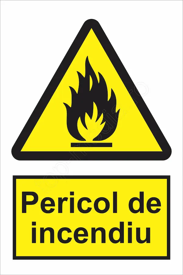 indicator ssm de pericol - dreptunghiular - pericol de incendiu