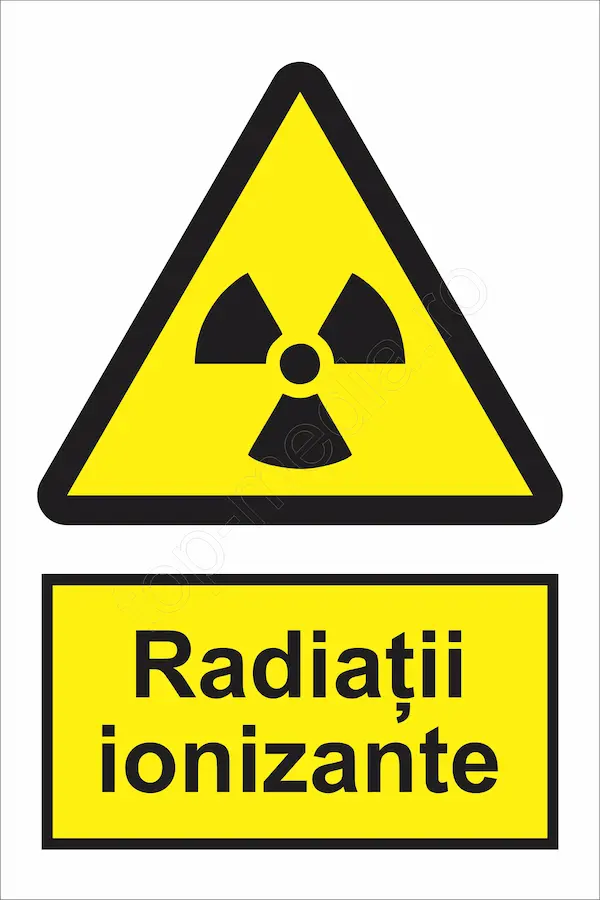 indicator ssm de pericol - dreptunghiular - radiatii ionizante