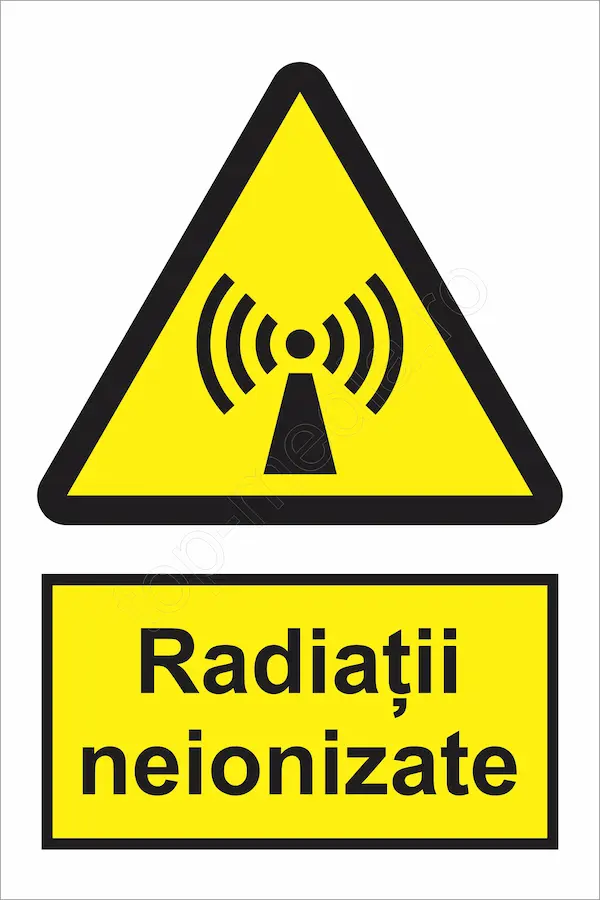 indicator ssm de pericol - dreptunghiular - radiatii neionizate