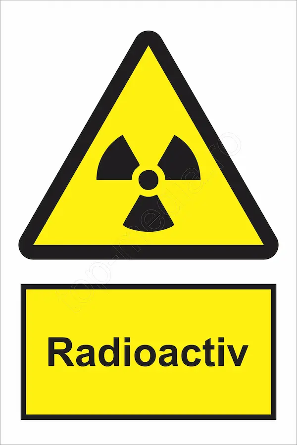 indicator ssm de pericol - dreptunghiular - radioactiv