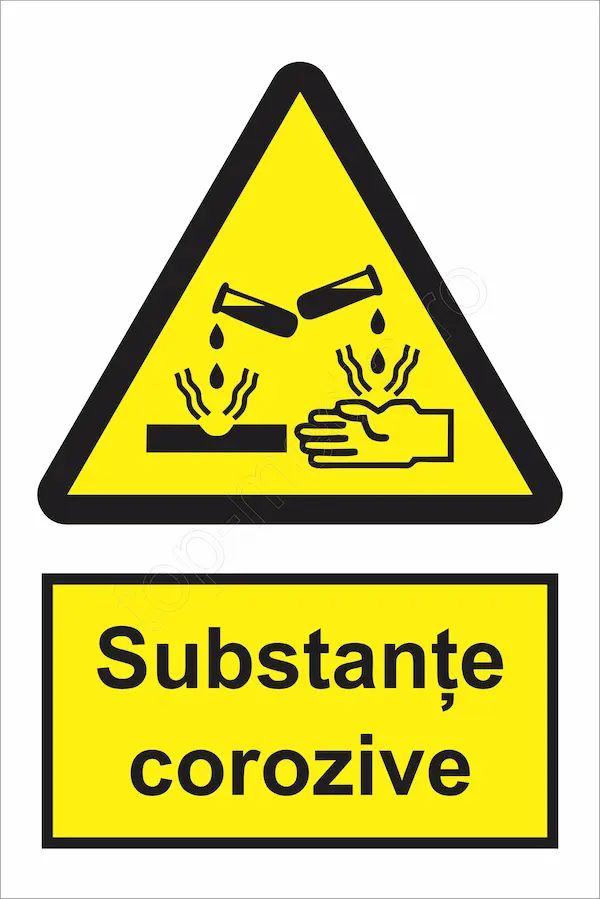 indicator ssm de pericol - dreptunghiular - substante corozive
