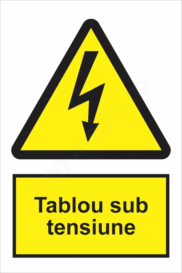 indicator ssm de pericol - dreptunghiular - tablou sub tensiune